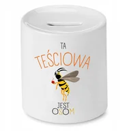Skarbonki - SKARBONKA DLA TEŚCIOWEJ JEST OSOM PREZENT z Nadrukiem ze Zdjęciem - miniaturka - grafika 1