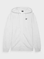 Bluzy sportowe męskie - Męska bluza dresowa rozpinana z kapturem 4F 4FWMM00TSWSM1768 - szara - miniaturka - grafika 1