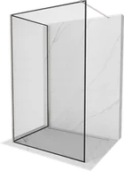 Ścianki i drzwi prysznicowe - Mexen Kioto ścianka prysznicowa Walk-in 90 x 80 cm, czarny wzór, nikiel szczotkowany - 800-090-212-97-70-080 - miniaturka - grafika 1