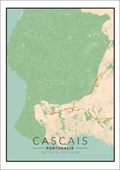 Plakaty - Galeria Plakatu, Cascais mapa kolorowa, 20x30 cm - miniaturka - grafika 1