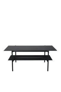 VonStaf stolik kawowy z półka 60x120 cm szkło czarny marmurReplika . - Ławy i stoliki kawowe - miniaturka - grafika 1