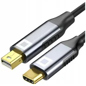 Kable - CO2 KABEL USB-C MINI DISPLAY PORT PRZEJŚCIÓWKA ADAPTER USB TYP C DP 8K 60HZ 2M - miniaturka - grafika 1
