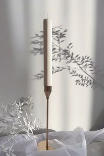 Dekoracyjna Świeca sojowa Ribbed Taper - Świece - miniaturka - grafika 1