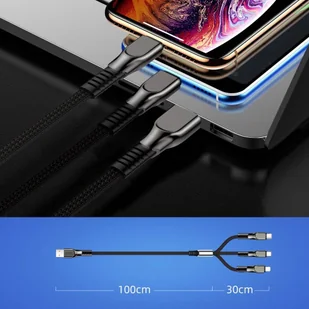Joyroom 3w1 kabel USB - Lightning / Lightning / USB Typ C 3,5A 480 Mbps 1,3m czerwony (S-1335K4) - Kable USB - miniaturka - grafika 4
