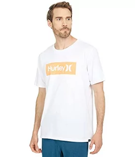 Koszulki męskie - Hurley Męski t-shirt M Evd Wsh Oao Boxed Texture Ss biały biały L DB3925 - grafika 1