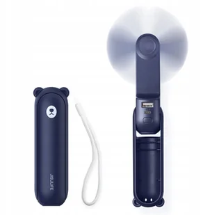 Mini wentylator Jisulife Handheld Fan Life8 przenośny wiatraczek USB z funkcją powerbanka 2000mAh i latarką - niebieski - Gadżety USB - miniaturka - grafika 1