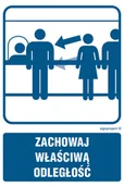 Systemy ekspozycyjne i znaki informacyjne - RB022 ZACHOWAJ WŁAŚCIWĄ ODLEGŁOŚĆ, FN - FOLIA SAMOPRZYLEPNA; (200X300MM) - miniaturka - grafika 1