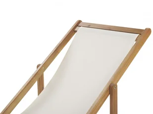 Zestaw 2 Leżaków Ogrodowych Jasne Drewno Akacjowe Wzór W Maki Anzio - Leżaki ogrodowe - miniaturka - grafika 7