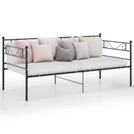 Sofy i kanapy - Sofa rozkładana rama łóżka czarny metal 90x200 cm - miniaturka - grafika 1