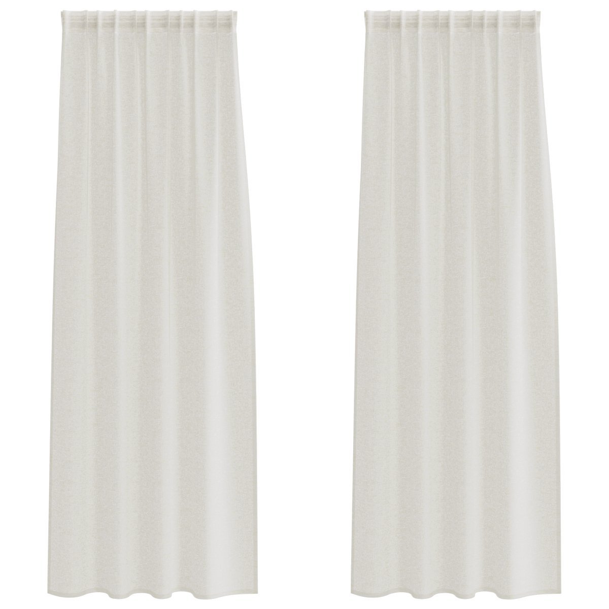 vidaXL Zasłony z zasłonami 2 pcs Kremowy 140 x 260 cm Poliester