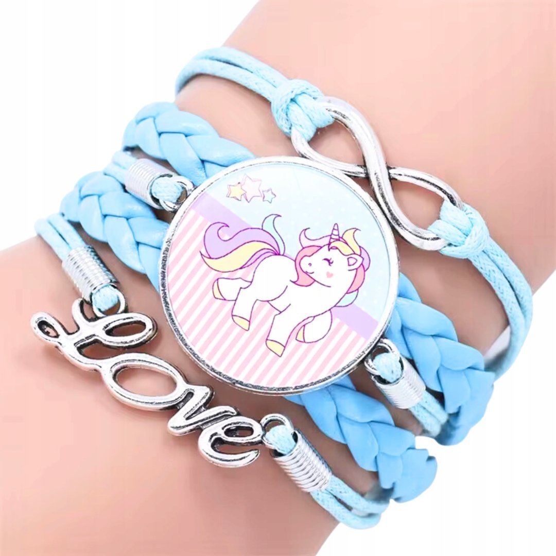 Błękitna bransoletka z medalionem jednorożec Love Infinity regulowana