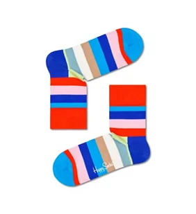 Happy Socks Stripe 1/2 Crew Sock, Skarpety dla kobiet i mężczyzn, Czarny-Niebieski-Rosa-Zielony-Biały (36-40) - Skarpetki męskie - miniaturka - grafika 1