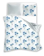 Pościel - Faro Pościel bawełniana 140x200 Cottage 005 kwiatki biała niebieska poszewka 70x90 - miniaturka - grafika 1