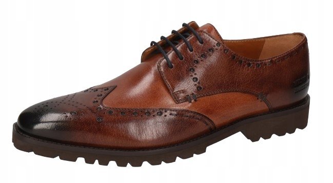 MELVIN HAMILTON BRĄZOWE PÓŁBUTY MĘSKIE Z OZDOBNYM WZOREM 39 T6A