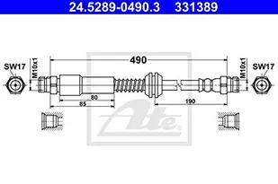 ATE PRZEWÓD HAMULCOWY 24.5289-0490.3 VW CADDY III 1.6 BIFUEL 11 - Przewody hamulcowe - miniaturka - grafika 1