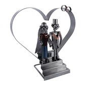Figurki dekoracyjne - Metalowa figurka Para młodych w sercu. Idealny prezent ślubny - miniaturka - grafika 1