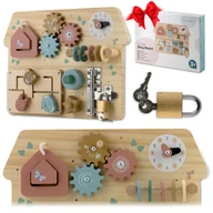 Zabawki interaktywne dla dzieci - Drewniana tablica manipulacyjna sensoryczna edukacyjna Nukido - miniaturka - grafika 1