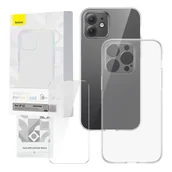 Etui i futerały do telefonów - Zestaw ochronny Baseus Corning przeźroczyste etui i szkło hartowane do iPhone 12 - miniaturka - grafika 1