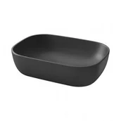 Umywalki - CERSANIT K116-108 MODUO 50 UMYWALKA NABLATOWA PROSTOKĄTNA ANTRACYT MAT BOX - miniaturka - grafika 1