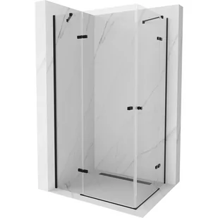 Mexen Roma Duo kabina prysznicowa uchylna 90x80 cm, transparent, czarna - Kabiny prysznicowe - miniaturka - grafika 1