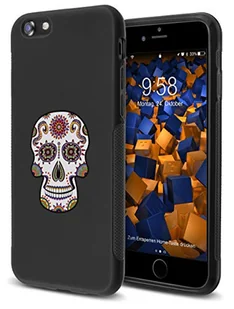 mumbi Etui kompatybilne z iPhone SE 2 2020/7 / 8, etui na telefon komórkowy, etui typu double GRIP z motywem Calavera białe, kolorowe, czarne - Etui i futerały do telefonów - miniaturka - grafika 1