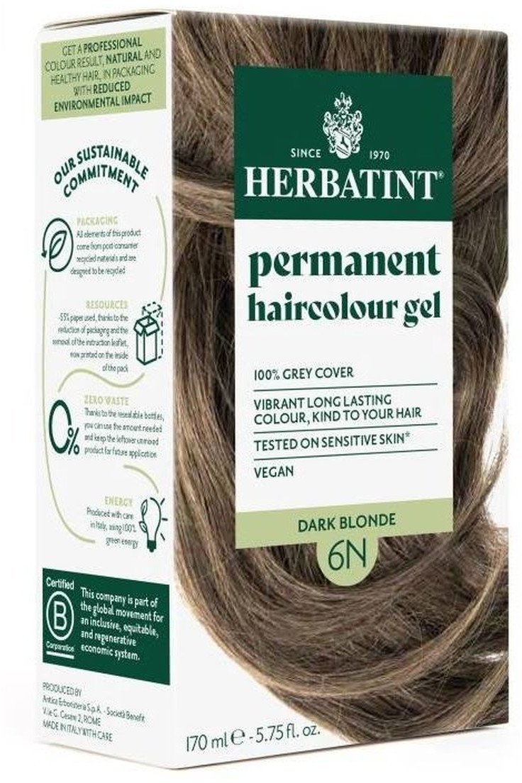 Herbatint Trwała Ziołowa farba do włosów 170ml Ciemny Blond 6N