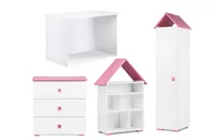 Meble do sypialni - Zestaw meble do pokoju dziecka różowe 4 elementy PABIS, ZYGIO Konsimo - miniaturka - grafika 1