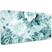 Podkładki na biurko - Podkładka na biurko z nadrukiem Róże na niebiesko 100x50 cm - miniaturka - grafika 1