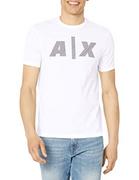 Koszulki męskie - Armani Exchange Męski t-shirt z bolym logo, biały, ekstra mały, biały, XS - miniaturka - grafika 1