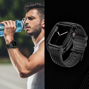 Kingxbar CYF148 2w1 pancerne etui Apple Watch SE, 6, 5, 4 (44 mm) ze stali nierdzewnej z paskiem czarne - Akcesoria do smartwatchy - miniaturka - grafika 8