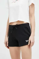 Spodenki damskie - Reebok szorty damskie kolor czarny gładkie high waist - miniaturka - grafika 1