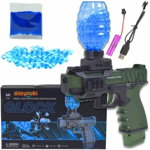 PISTOLET ELEKTRYCZNY AUTOMAT MASZYNOWY NA KULKI ŻEL DESERT EAGLE ZESTAW - Zabawki militarne - miniaturka - grafika 1