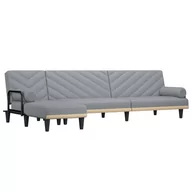 Narożniki - Sofa rozkładana L, jasnoszara, 260x140x70 cm, tkan - miniaturka - grafika 1