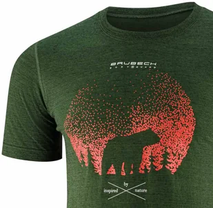 SS1265M Koszulka męska z krótkim rękawem OUTDOOR WOOL PRO ciemnozielony S - NIEDZWIEDŹ 4 - Koszulki męskie - miniaturka - grafika 1