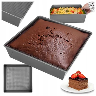 FORMA DO PIECZENIA kwadratowa blacha do ciast ze stali nierdzewnej wypieki - Formy do ciast FORMA DO PIECZENIA kwadratowa blacha do ciast ze stali nierdzewnej wypieki - Formy do ciast - miniaturka - grafika 1