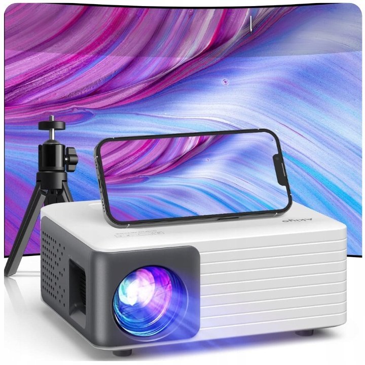 AKIYO Mini Projektor 1080P WiFi Bluetooth
