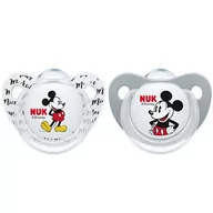 Smoczki do butelek - NUK 736205 Smoczek 6-18m DISNEY MYSZKA MIKI silikon 2szt pudełko LNC+10% - miniaturka - grafika 1