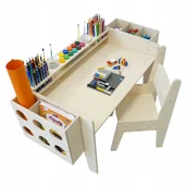 Zestawy mebli dla dzieci - STÓŁ + KRZESEŁKO REGULOWANA WYSOKOŚĆ + ORGANIZERY - miniaturka - grafika 1