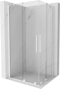 Mexen Velar Duo kabina prysznicowa rozsuwana 100x90 cm, transparent, biała - 871-100-090-02-20 - Kabiny prysznicowe - miniaturka - grafika 1