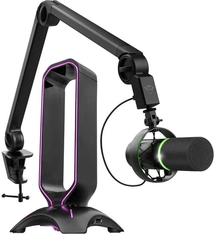Mikrofon Trust GXT 255+ ONYX ze statywem i stojakiem na słuchawki GXT 265 Cintar GABU-294
