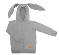 Bluzy i sweterki niemowlęce - Bluza z uszami królika - szara - miniaturka - grafika 1