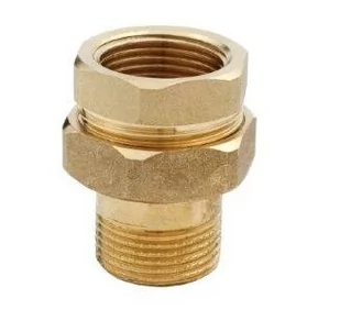 Śrubunek mosiężny prosty 1/2" z oringiem - Łączniki, trójniki, kształtki Śrubunek mosiężny prosty 1/2" z oringiem - Łączniki, trójniki, kształtki - miniaturka - grafika 1