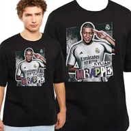 Koszulki męskie - KOSZULKA KYLIAN MBAPPE REAL MADRYT FRANCJA PREZENT BAWEŁNA XXL 3365 CZARNA - miniaturka - grafika 1