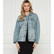 Kurtki damskie - Armani Exchange Kurtka jeansowa | Oversize fit - miniaturka - grafika 1