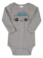 Body dla niemowląt - Niemowlęce body długi rękaw auto szare Up Baby r.68 - miniaturka - grafika 1