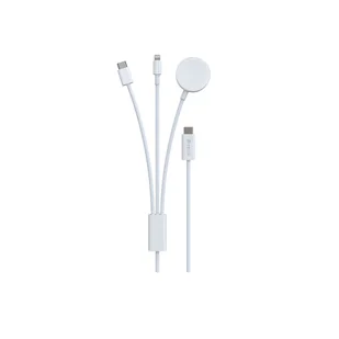 Devia kabel 3w1 Smart EA520 USB-C - USB-C + Lightning biały z ładowarką indukcyjną magnetyczną do Apple Watch - Kable USB - miniaturka - grafika 1
