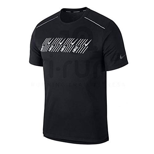 Nike M Nk Df Miler Tech Ss Capsule T-shirt męski Black/Heather XL