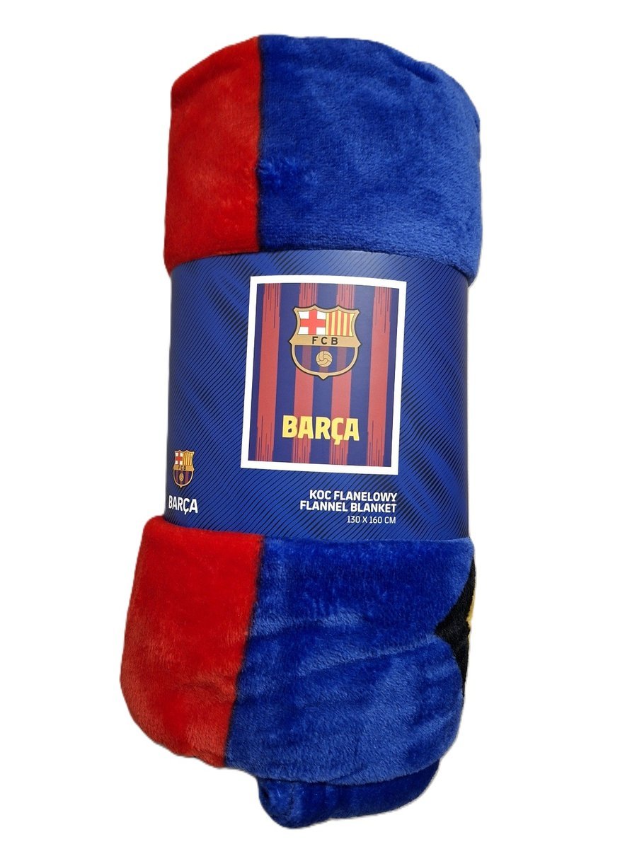 Koc flanelowy FC BARCELONA 130x160