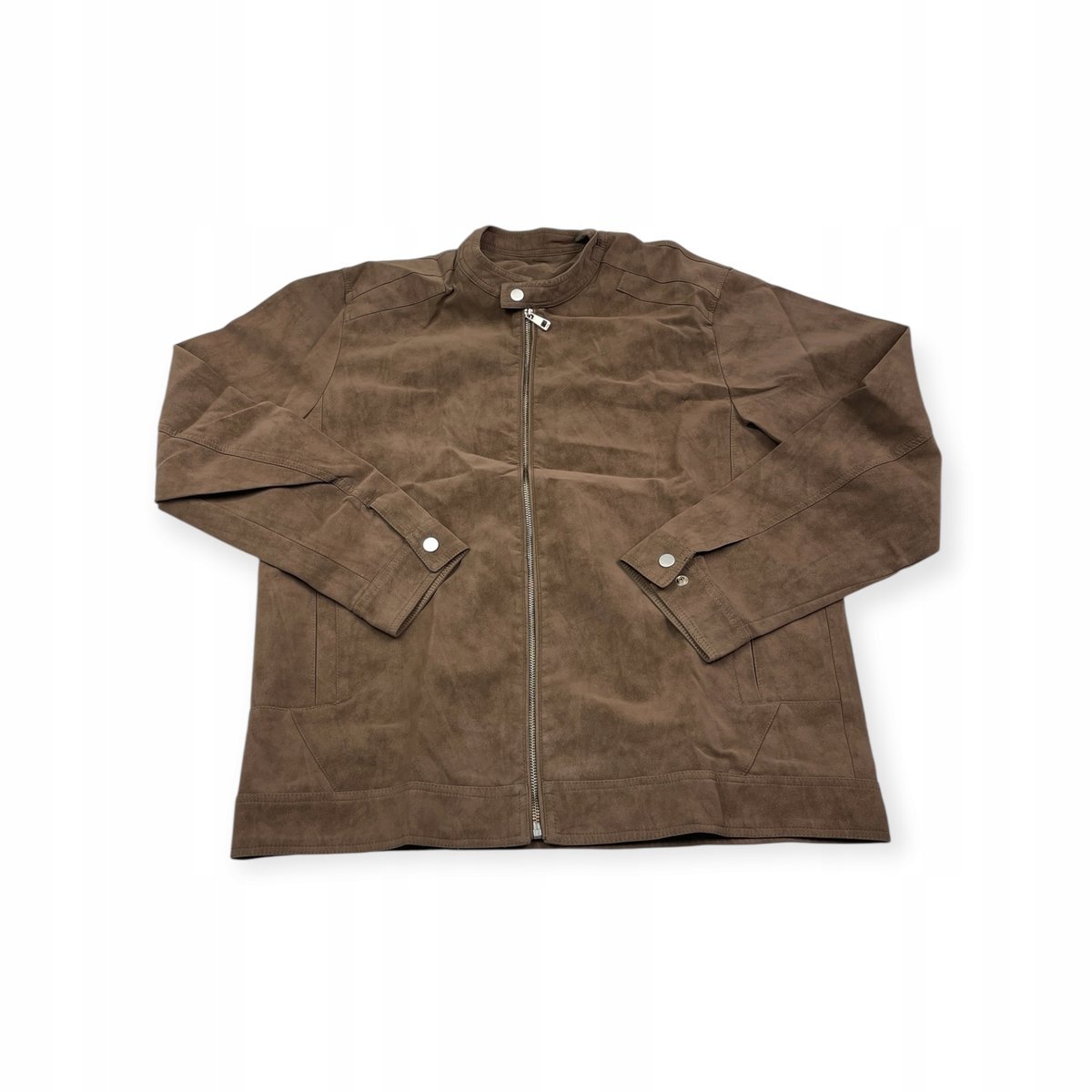 Old Money - męska kurtka z ekoskóry zamszowej - L