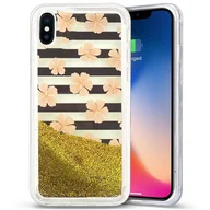 Etui i futerały do telefonów - Zizo Liquid Glitter Star Case Etui iPhone X (Pink Flowers) - miniaturka - grafika 1